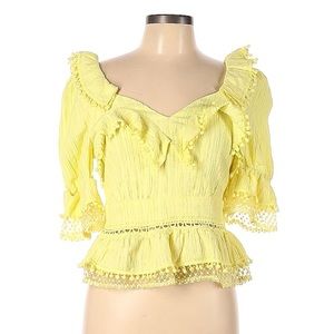Yellow Ruffle Top Size L